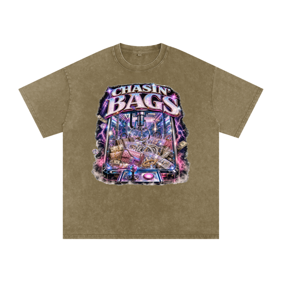 Snow Washed Oversized Cotton T-Shirt