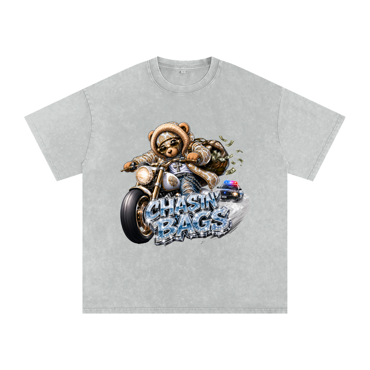 THE CHASE Snow Washed Oversized Cotton T-Shirt