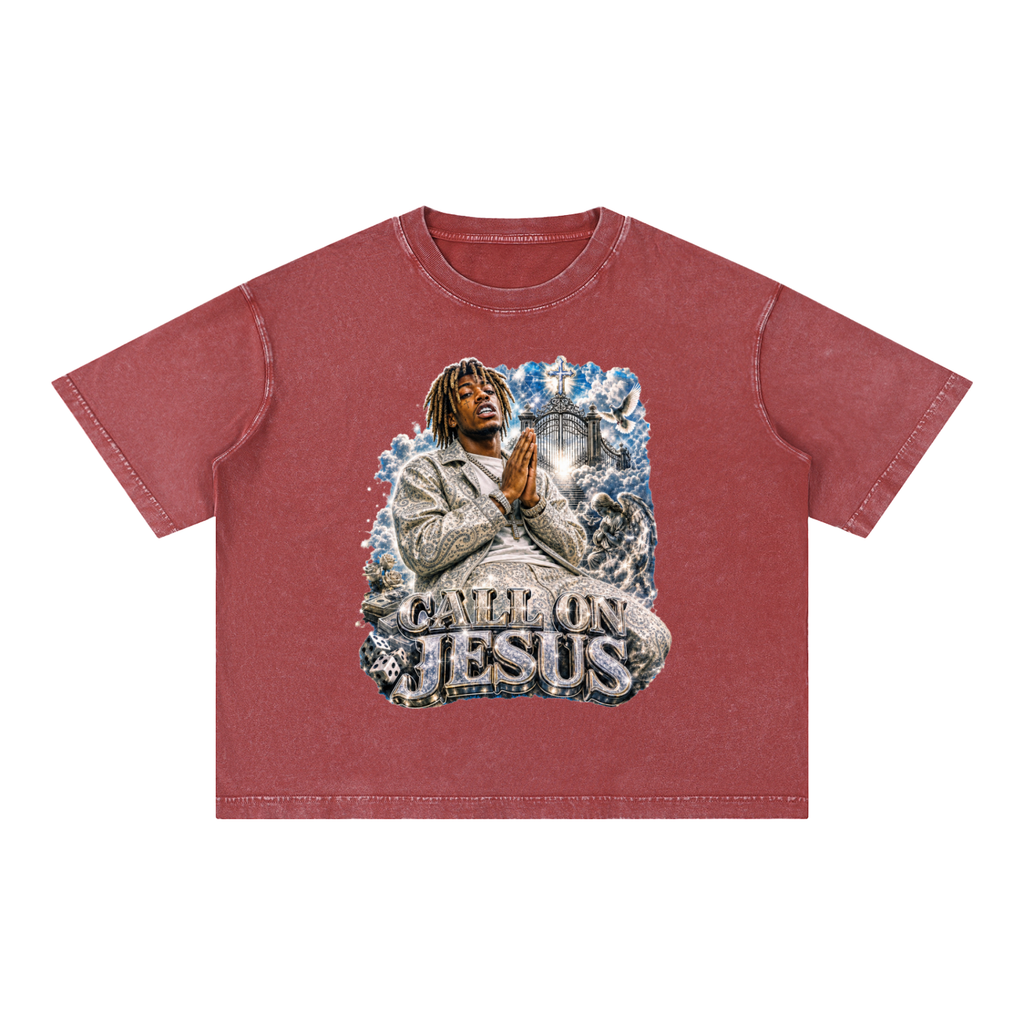 CALL ON Mineral Wash Boxy Cotton T-Shirt