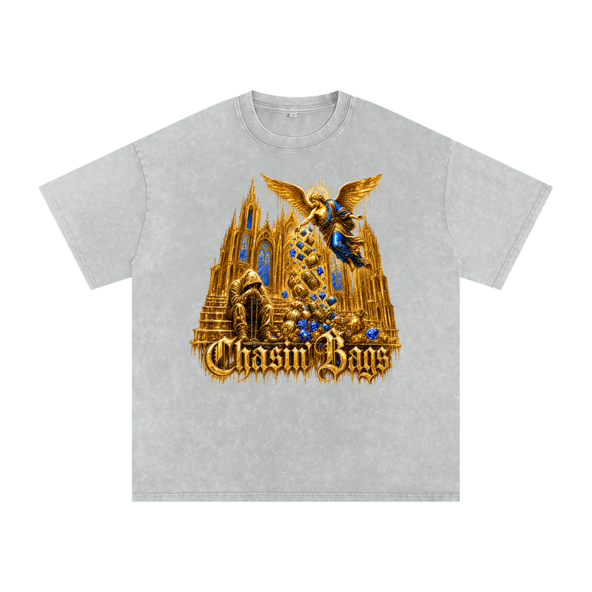 Snow Washed Oversized Cotton T-Shirt