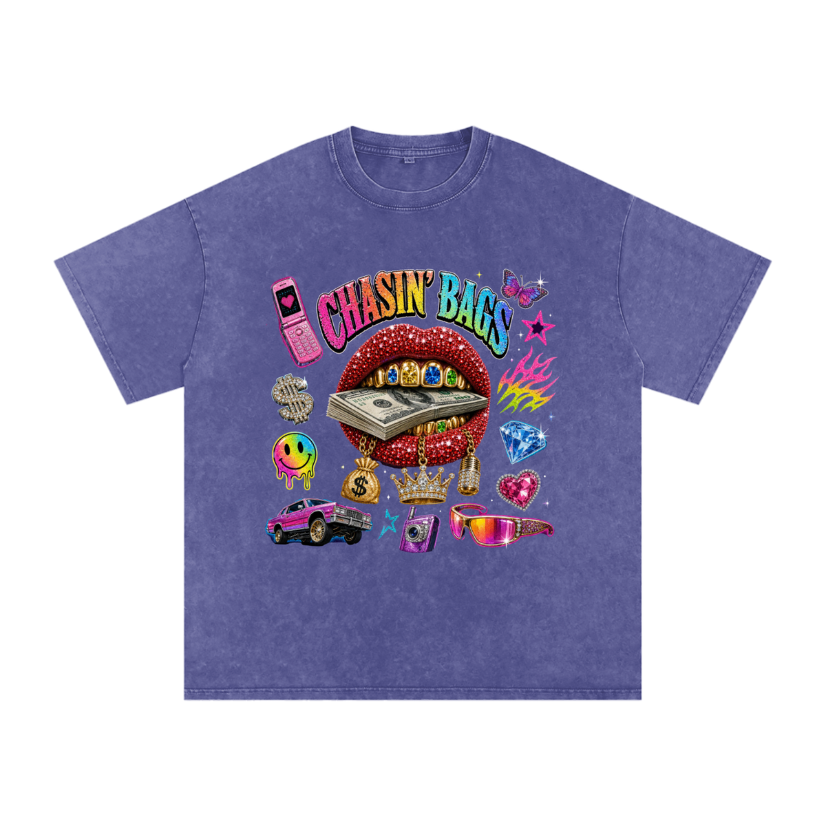 Snow Washed Oversized Cotton T-Shirt