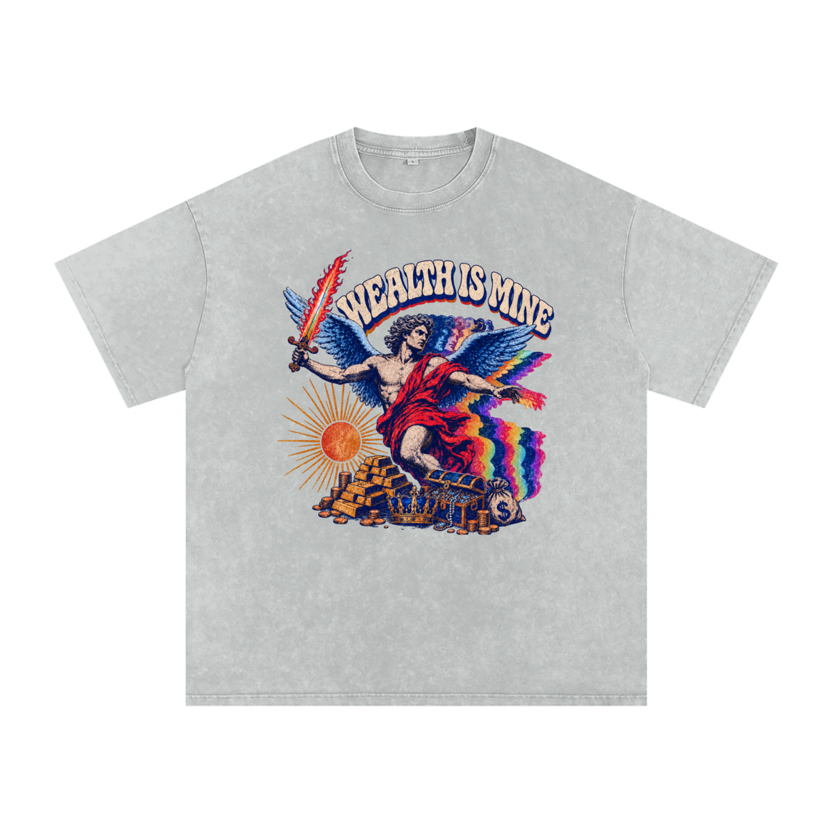 Snow Washed Oversized Cotton T-Shirt
