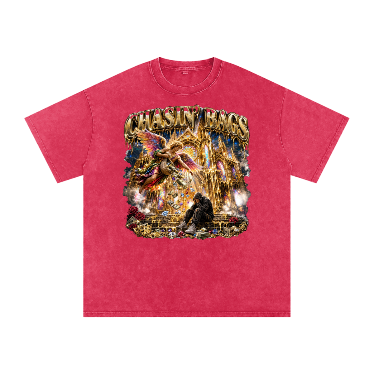 Snow Washed Oversized Cotton T-Shirt