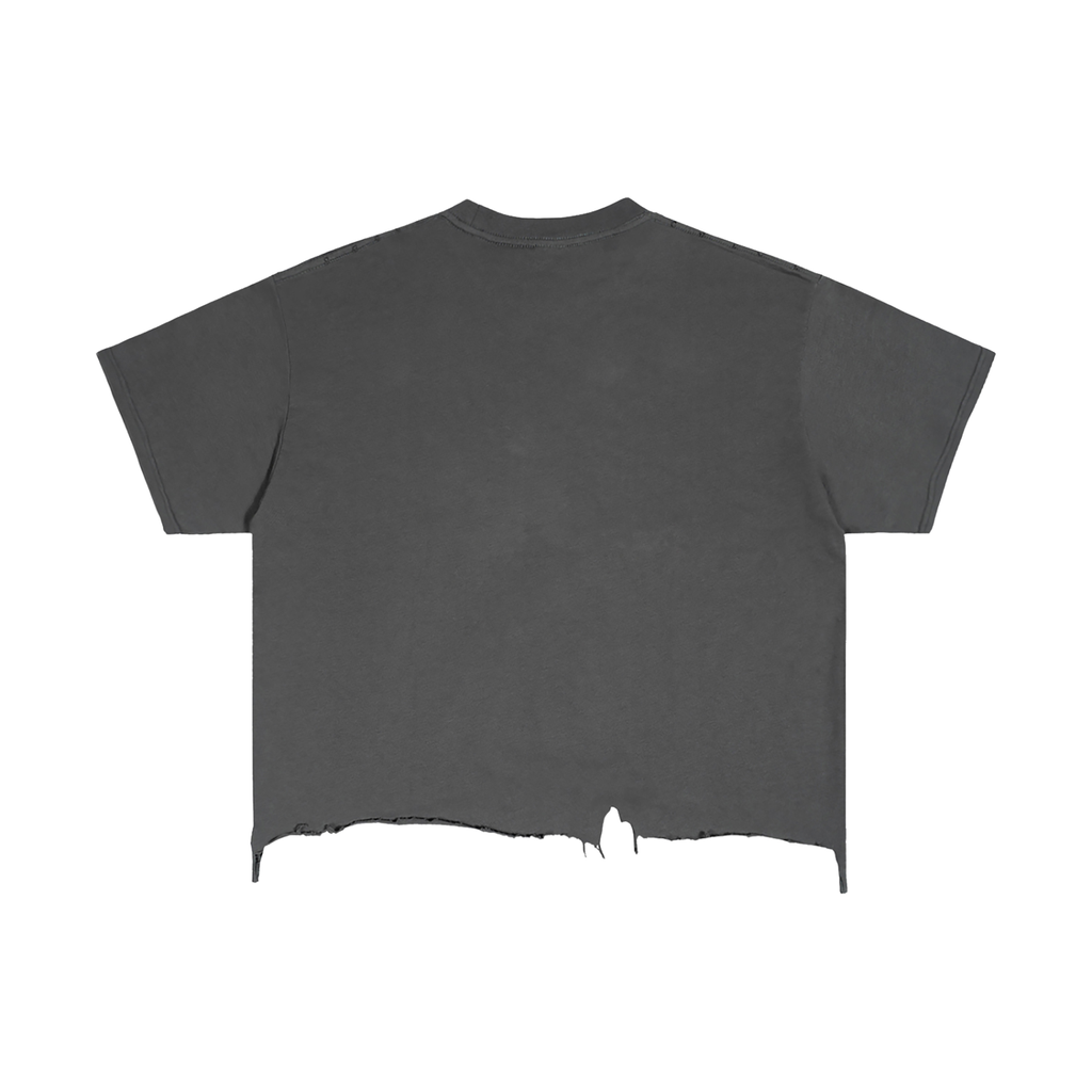 RUNNER on Vintage Wash Boxy Distressed Hem T-Shirt