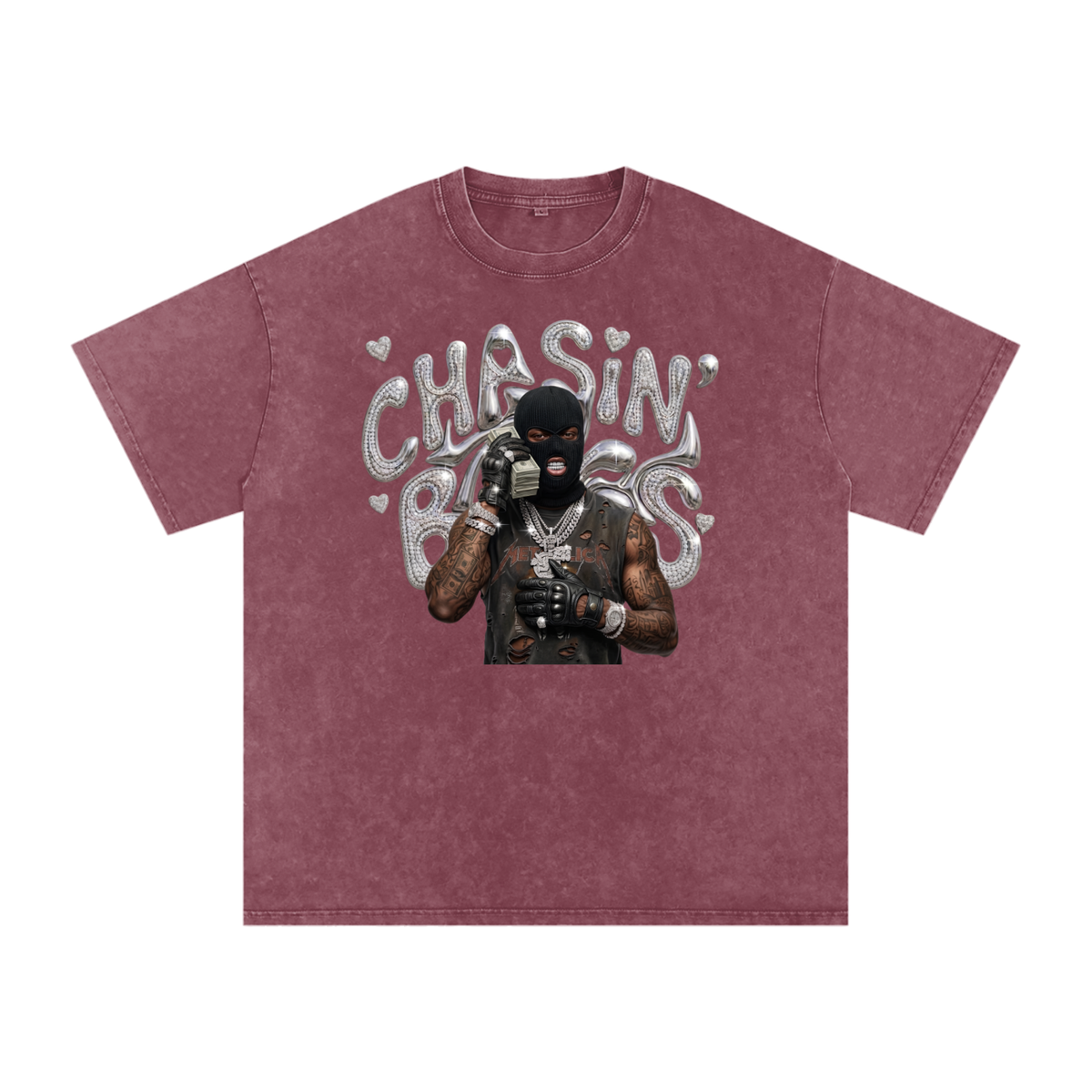 Snow Washed Oversized Cotton T-Shirt