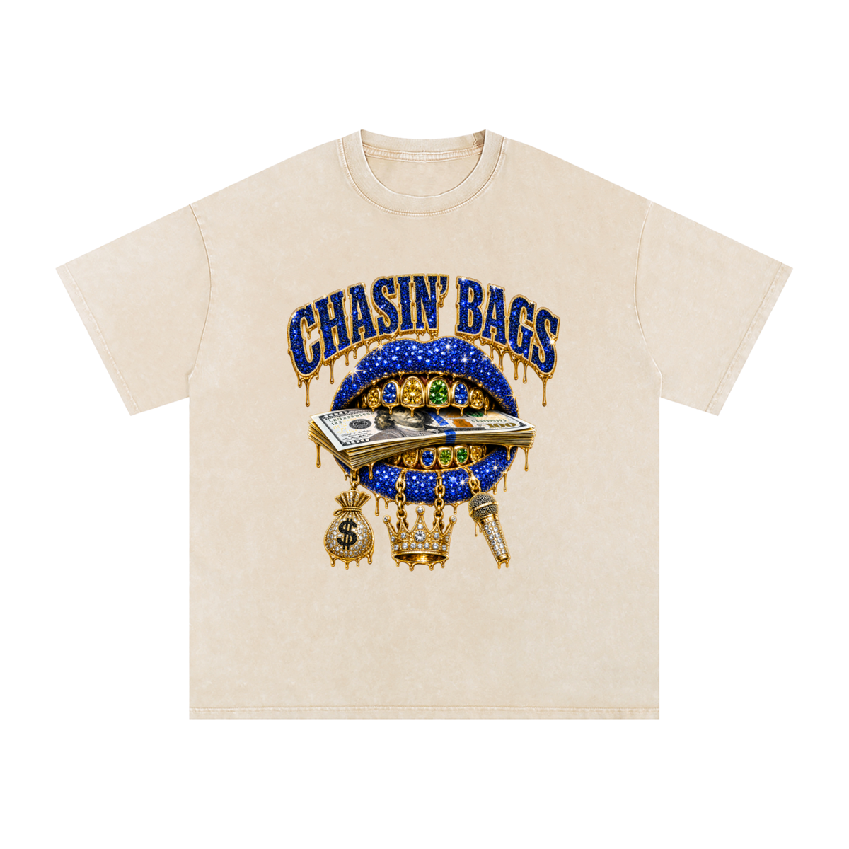 Snow Washed Oversized Cotton T-Shirt