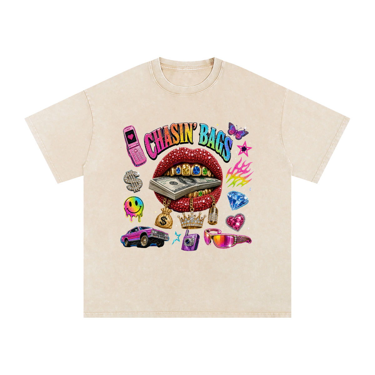 Snow Washed Oversized Cotton T-Shirt