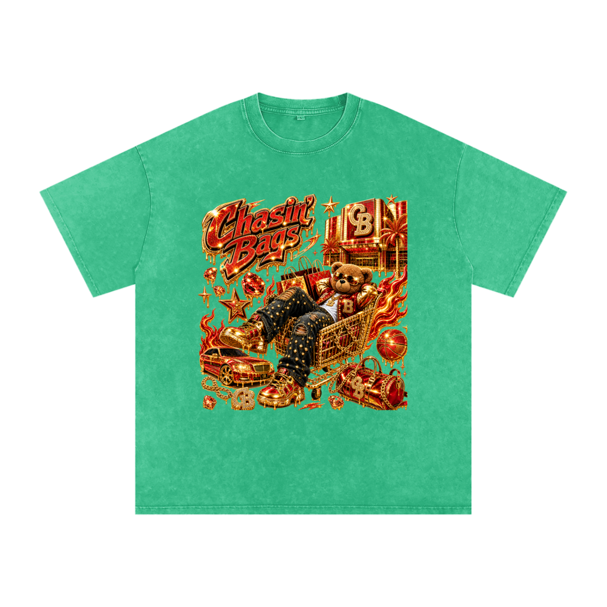 Snow Washed Oversized Cotton T-Shirt
