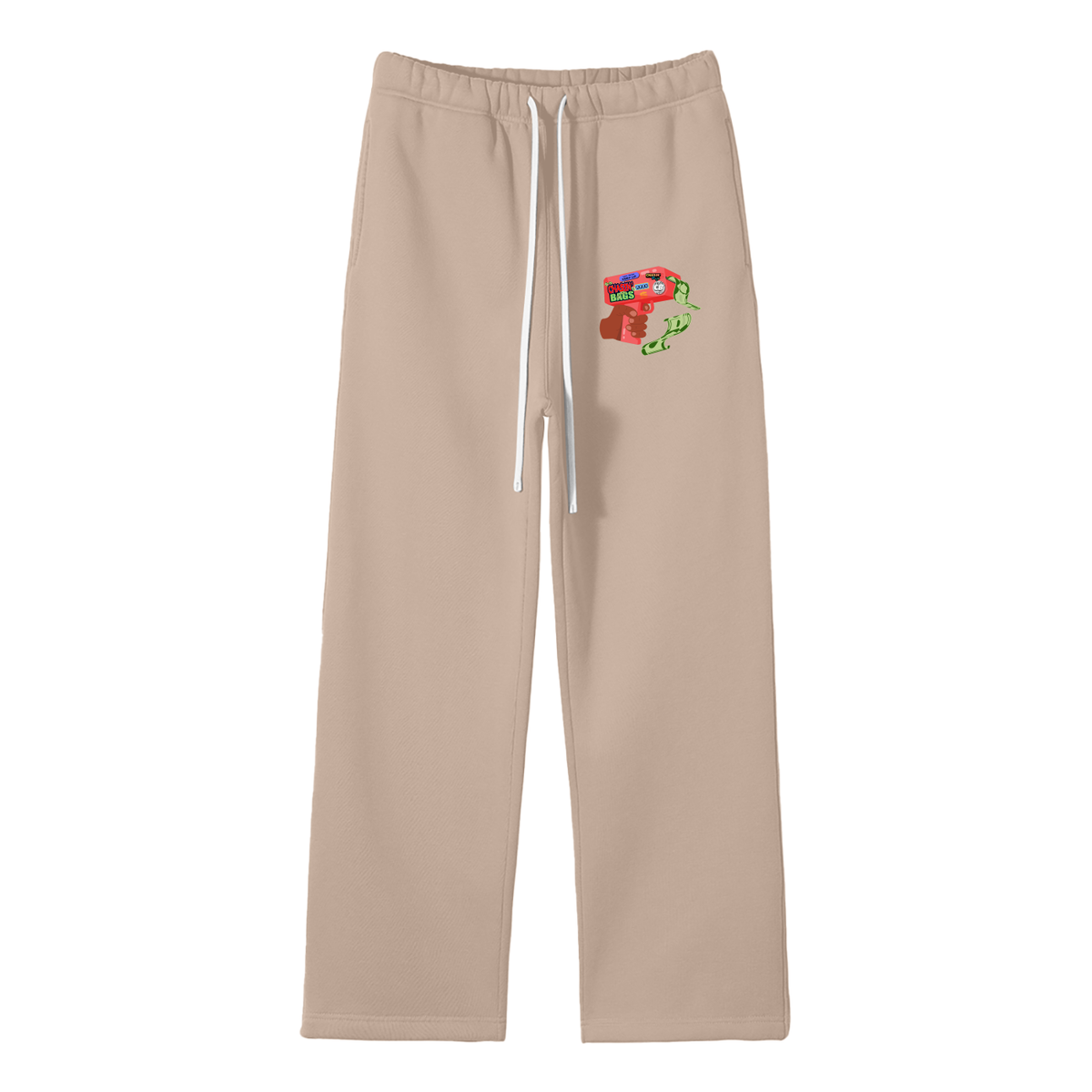 MG Unisex Solid Color Fleece Straight Leg Pants