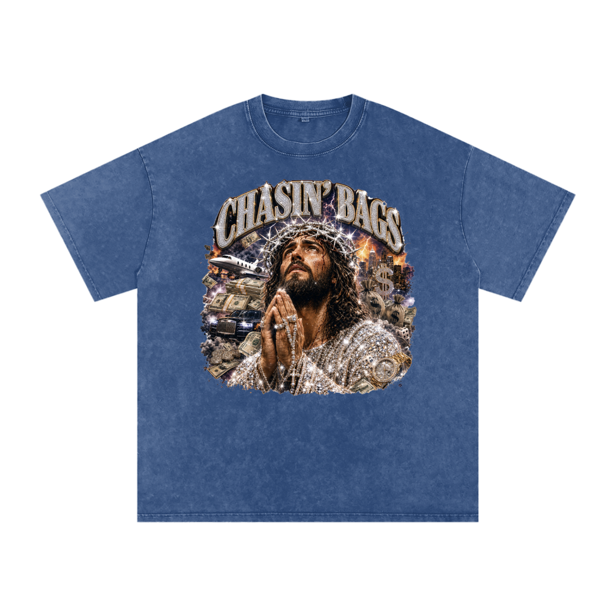 Snow Washed Oversized Cotton T-Shirt