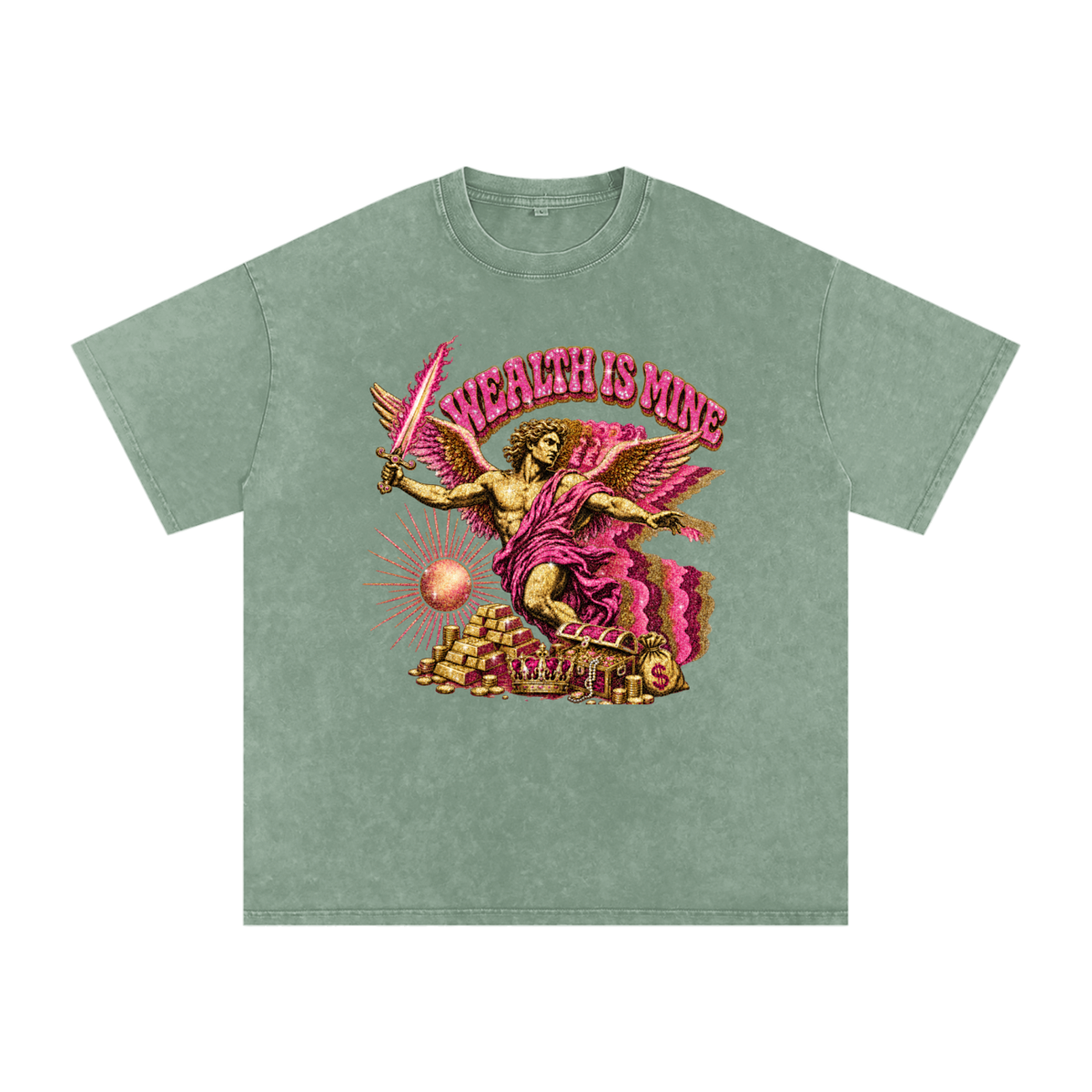 Snow Washed Oversized Cotton T-Shirt