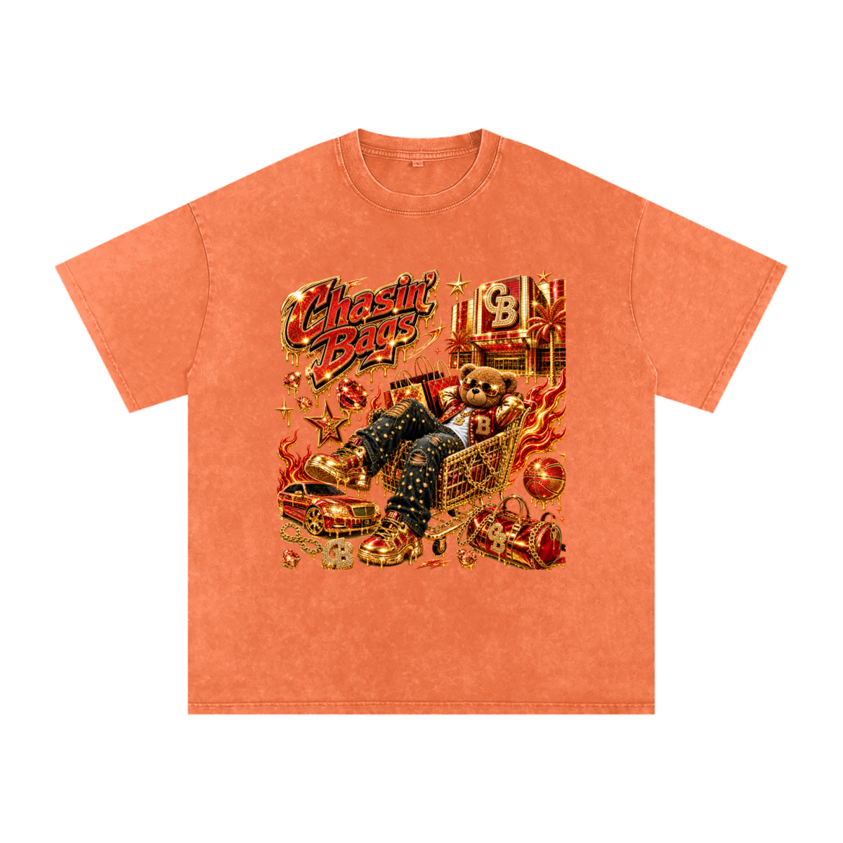 Snow Washed Oversized Cotton T-Shirt
