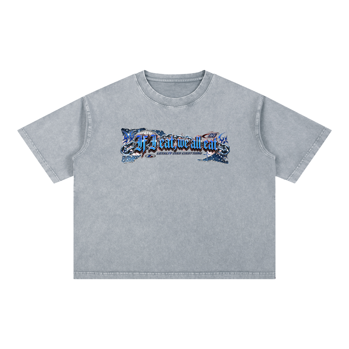 IF I EAT..Mineral Wash Boxy Cotton T-Shirt