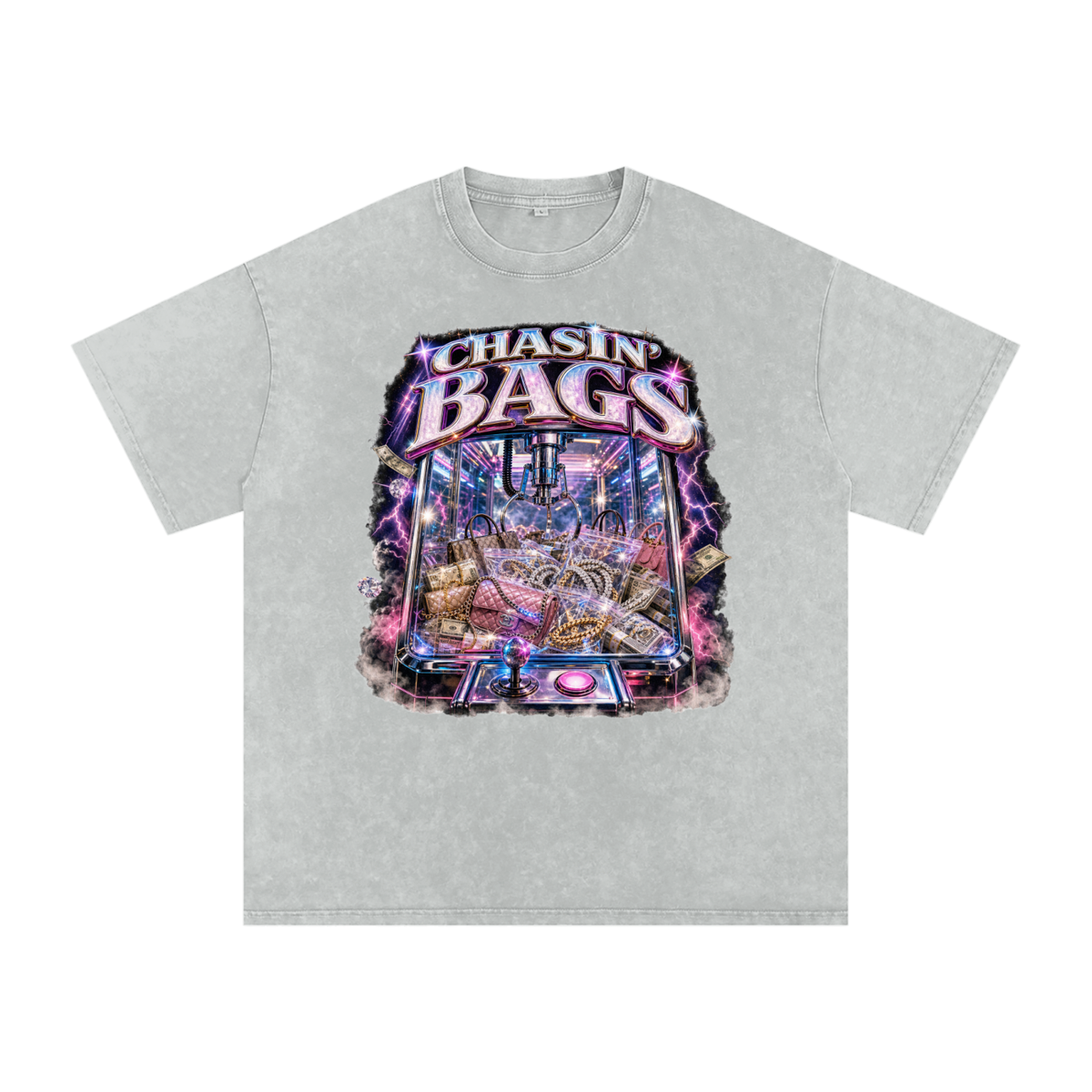 Snow Washed Oversized Cotton T-Shirt