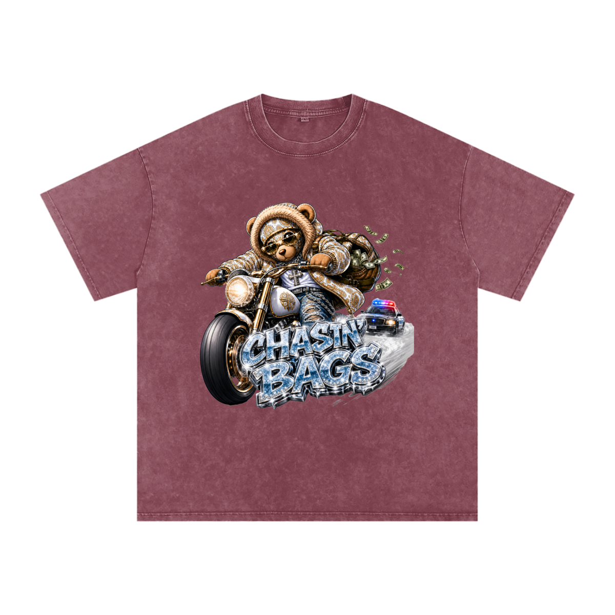 THE CHASE Snow Washed Oversized Cotton T-Shirt