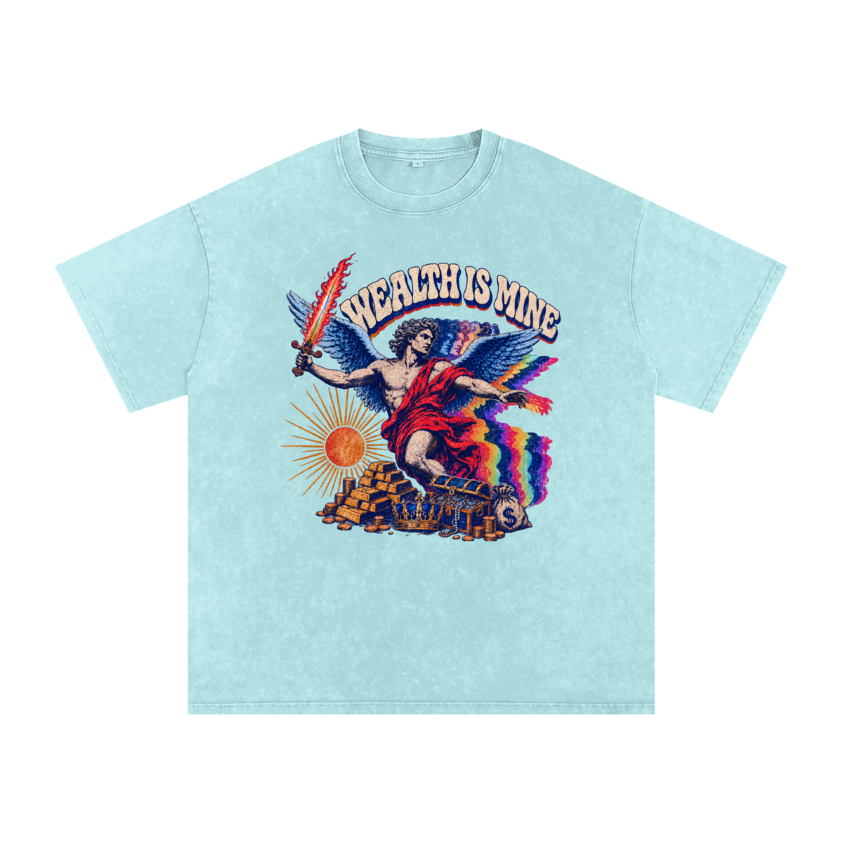 Snow Washed Oversized Cotton T-Shirt