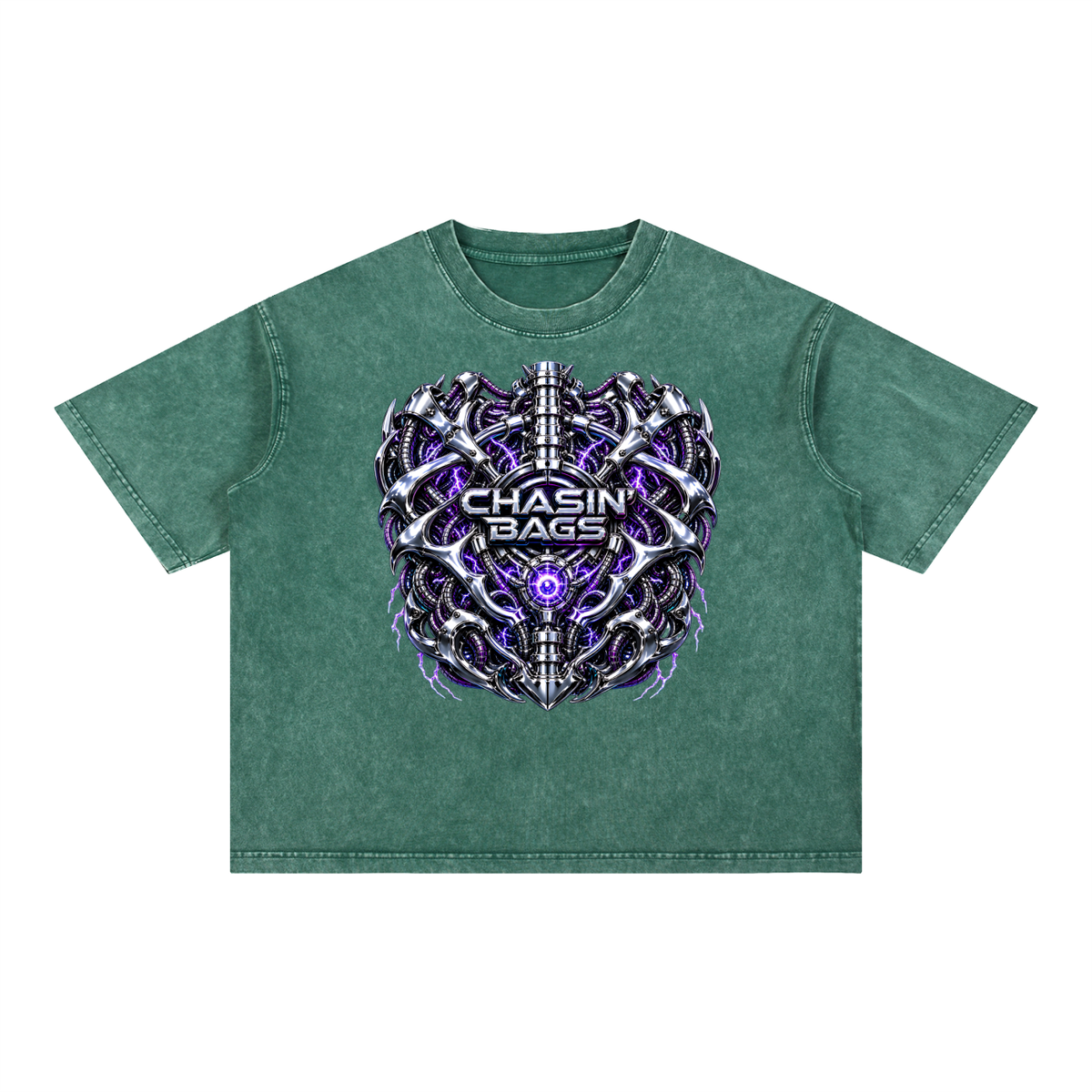 Mineral Wash Boxy Cotton T-Shirt (CYBORG)