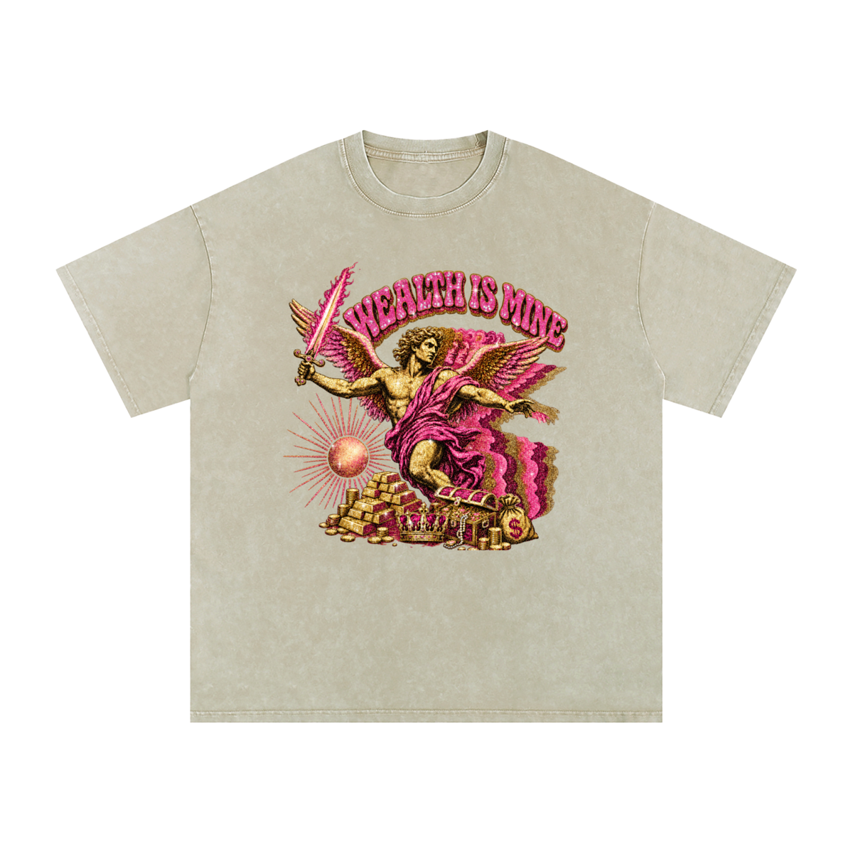 Snow Washed Oversized Cotton T-Shirt
