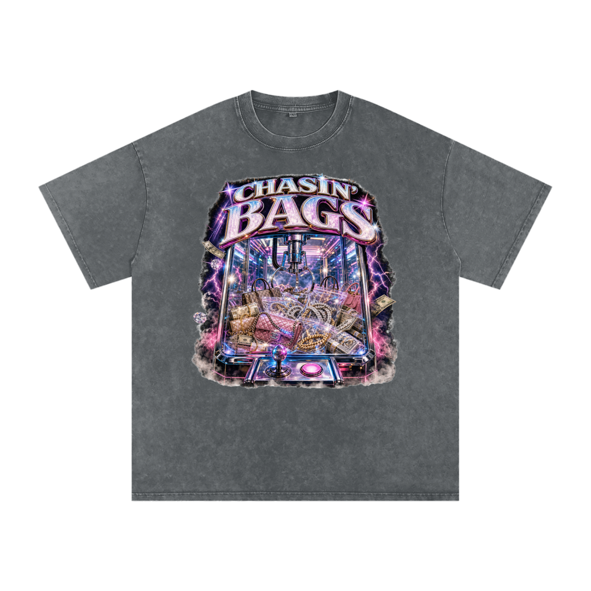 Snow Washed Oversized Cotton T-Shirt