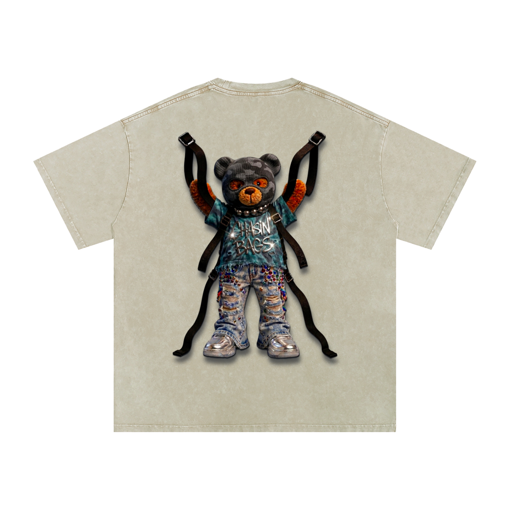 Snow Washed Oversized Cotton T-Shirt