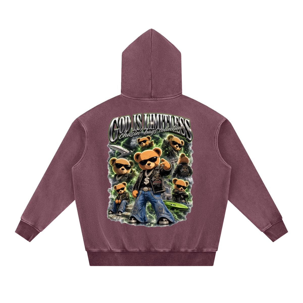 CB on Snow Wash Fleece Oversize Hoodie