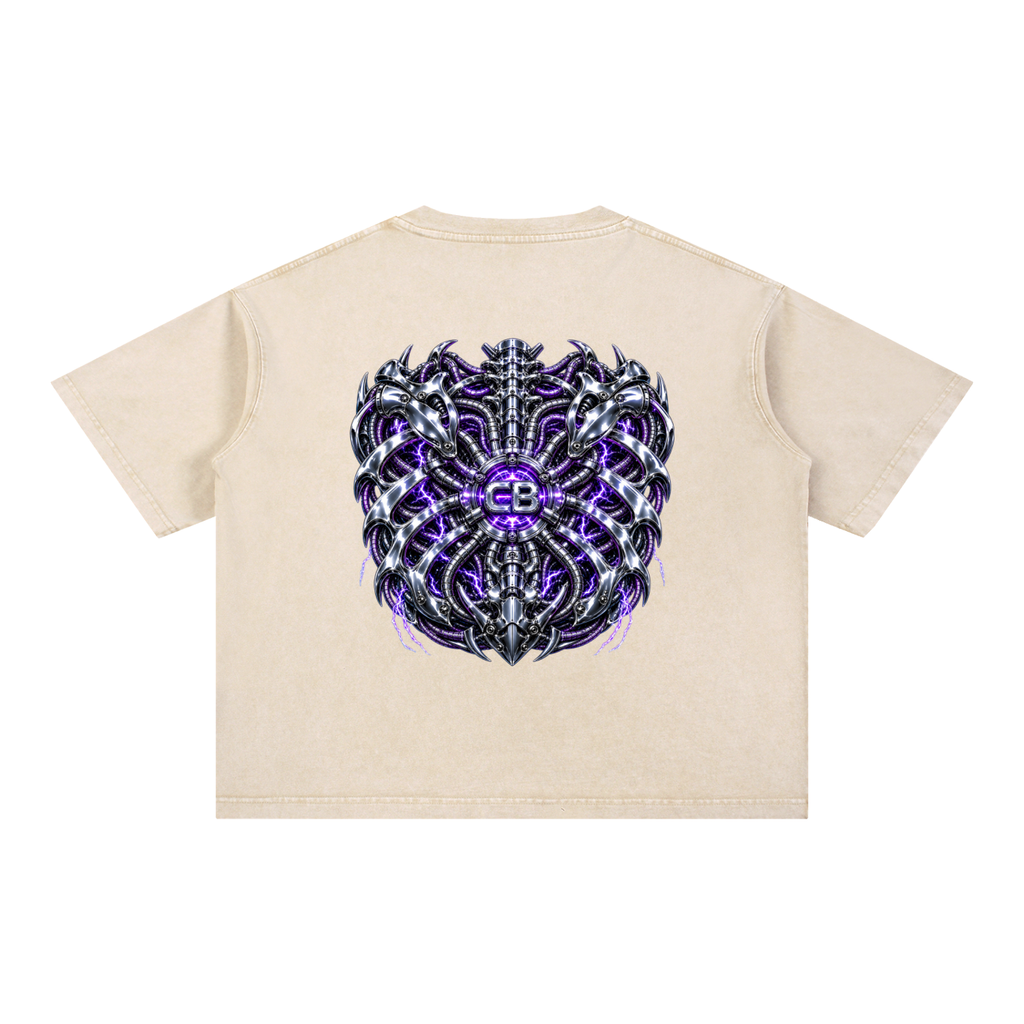 Mineral Wash Boxy Cotton T-Shirt (CYBORG)