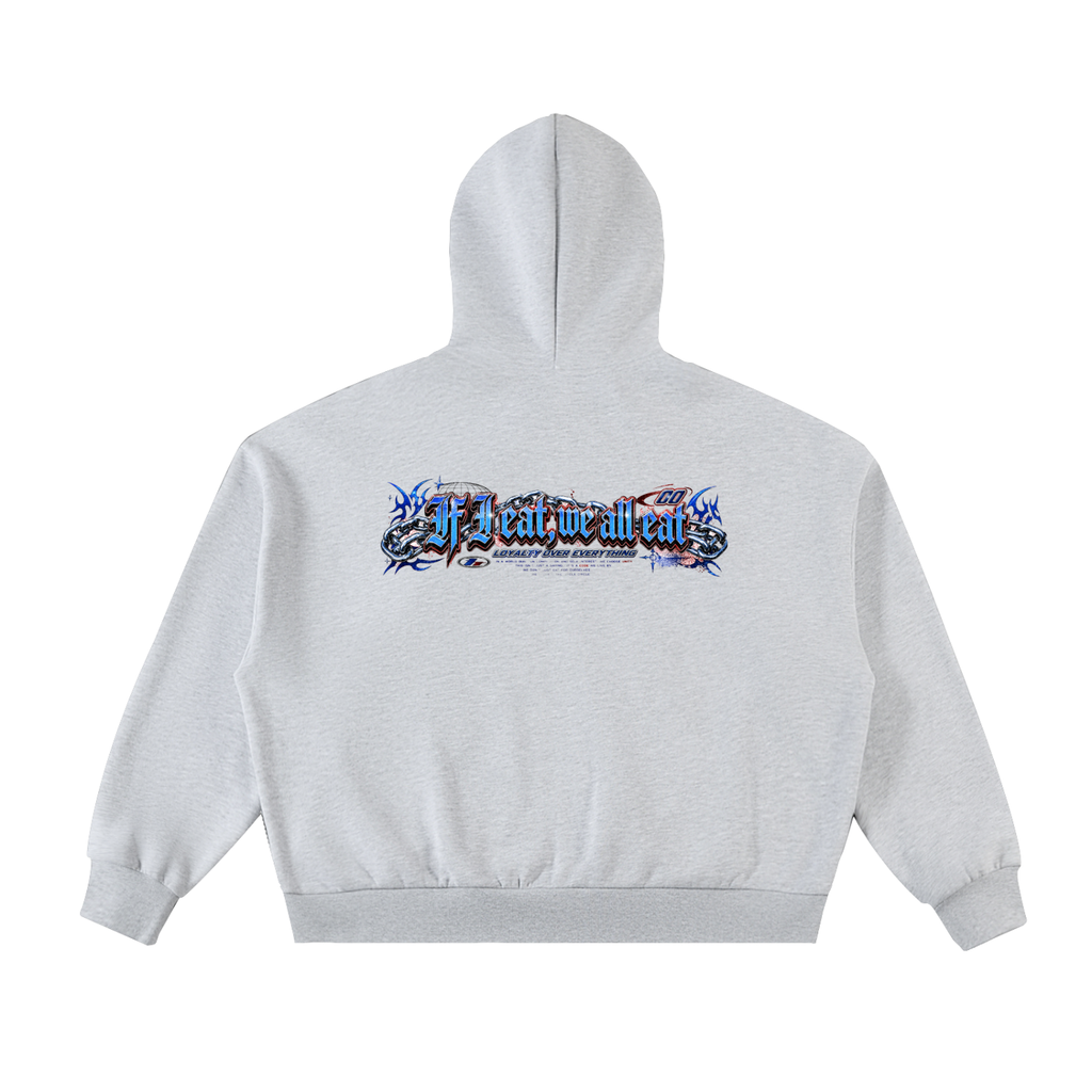 CB on Fleeced Full-Zip Boxy Hoodie
