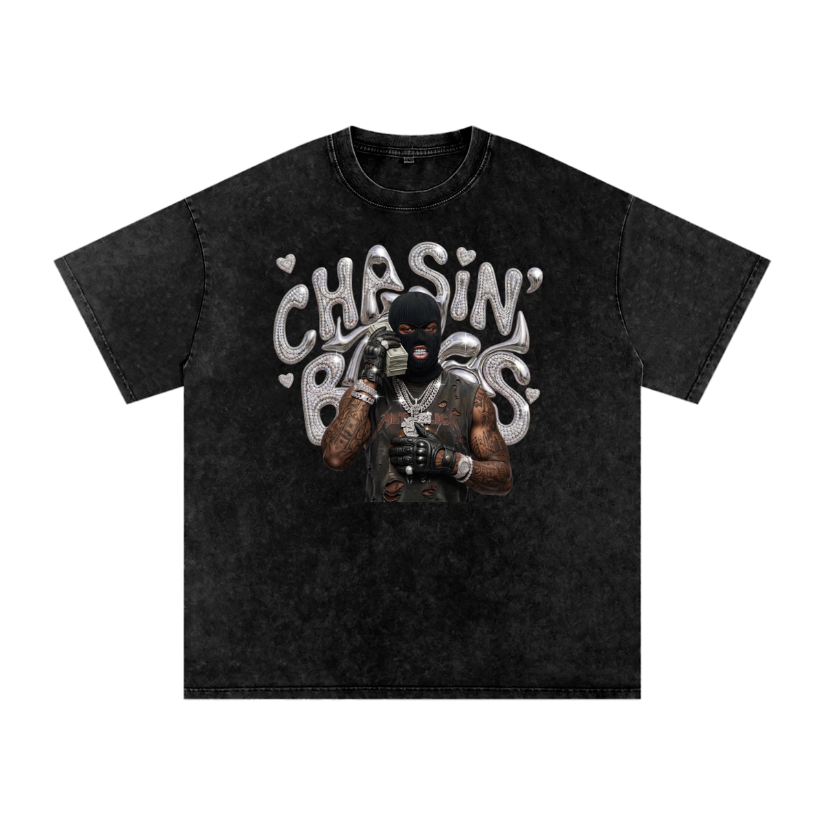Snow Washed Oversized Cotton T-Shirt