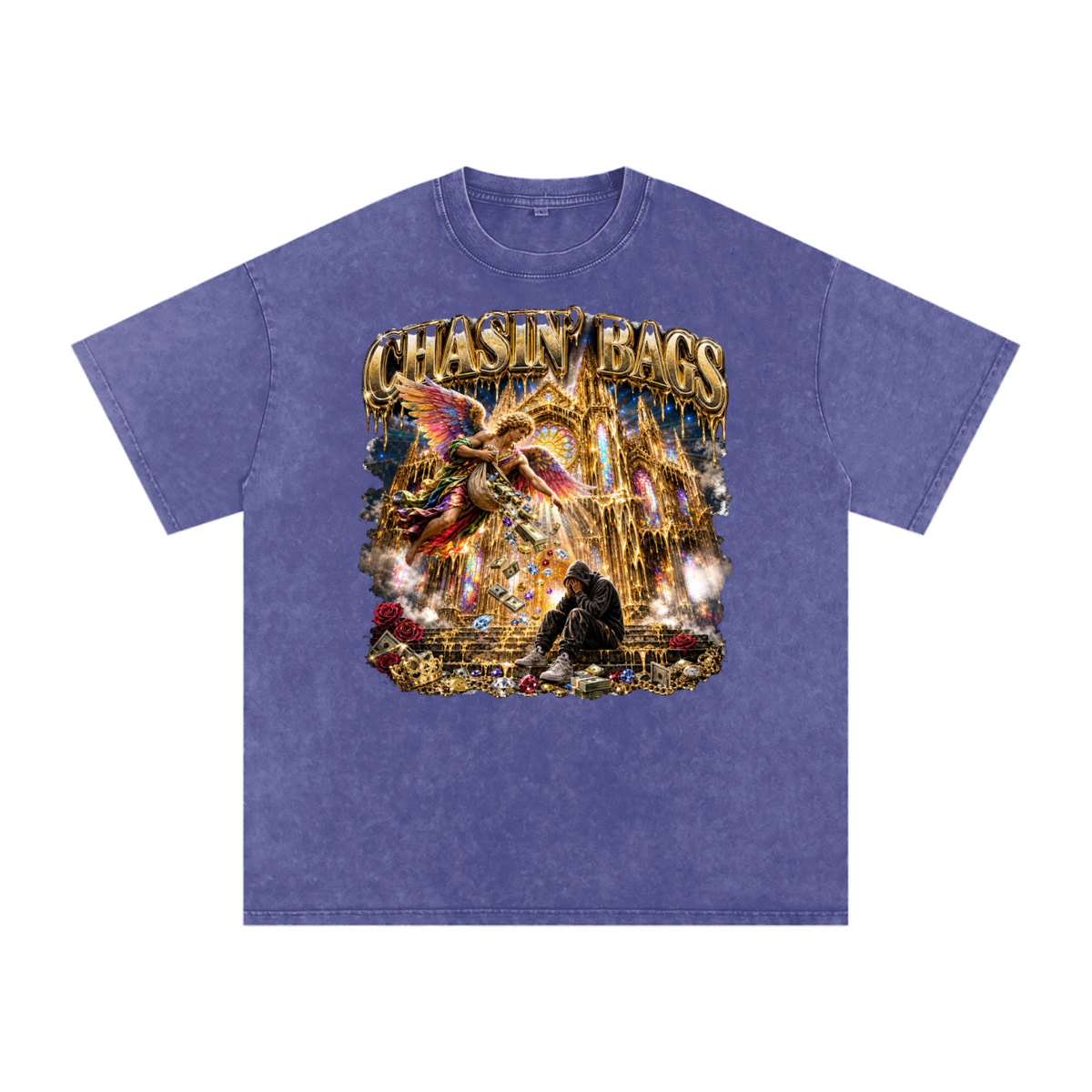 Snow Washed Oversized Cotton T-Shirt