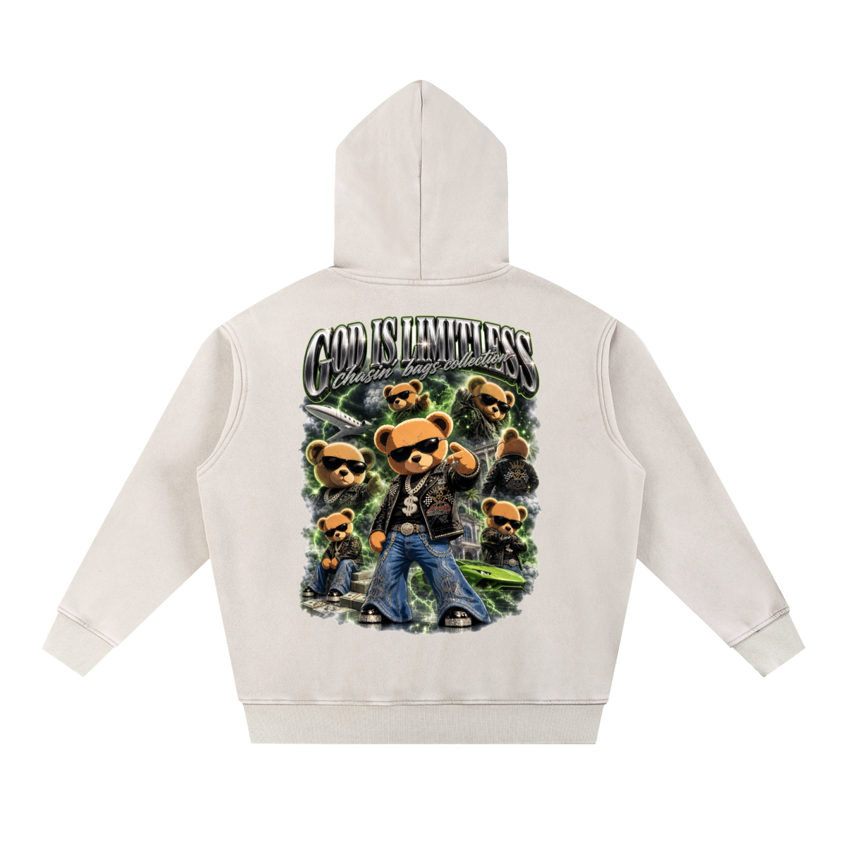 CB on Snow Wash Fleece Oversize Hoodie