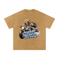 THE CHASE Snow Washed Oversized Cotton T-Shirt