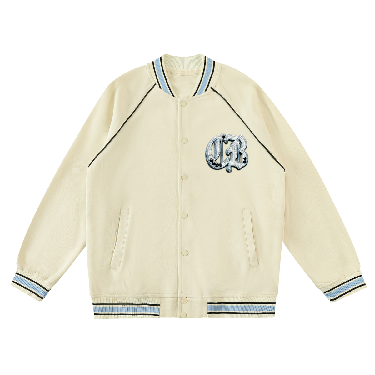 CB Contrast Trim Raglan Varsity Jacket
