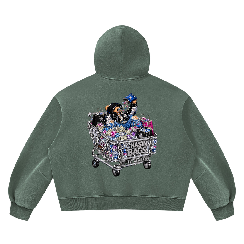 Unisex Vintage Wash Boxy Fleece Hoodie