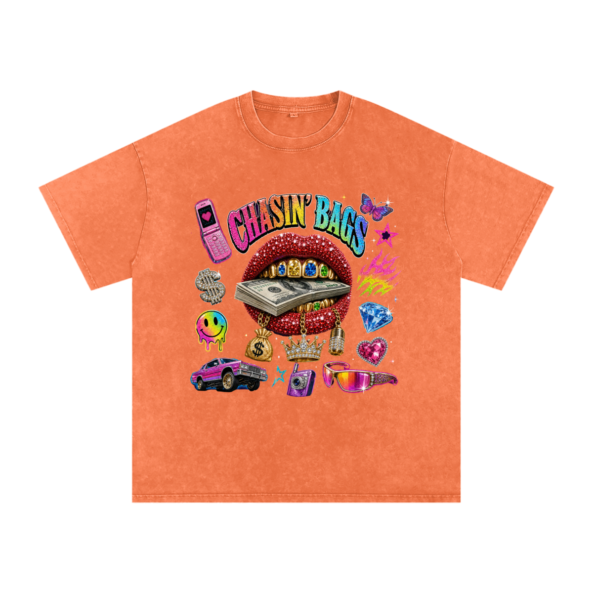 Snow Washed Oversized Cotton T-Shirt