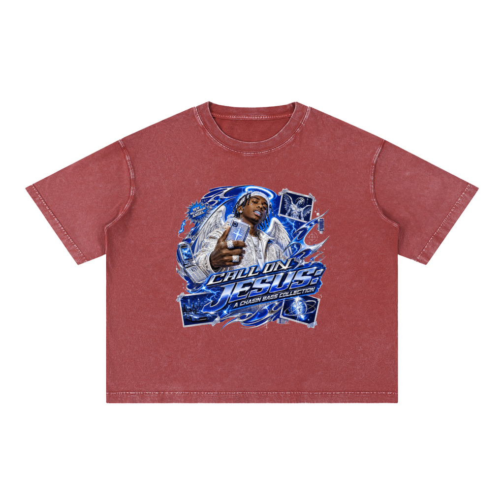 CALL ON Mineral Wash Boxy Cotton T-Shirt
