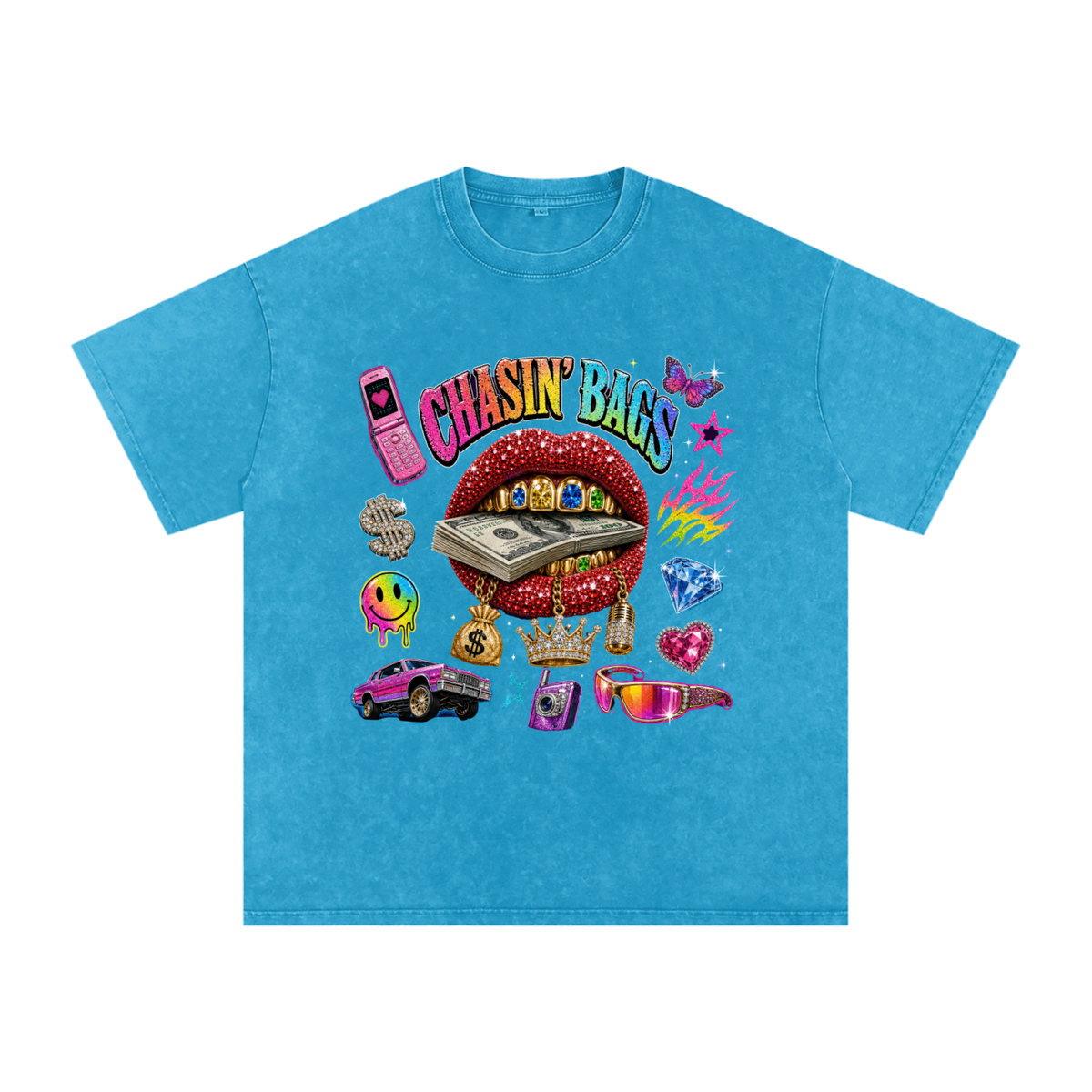 Snow Washed Oversized Cotton T-Shirt