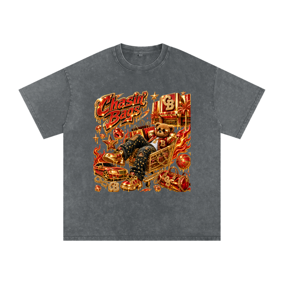 Snow Washed Oversized Cotton T-Shirt