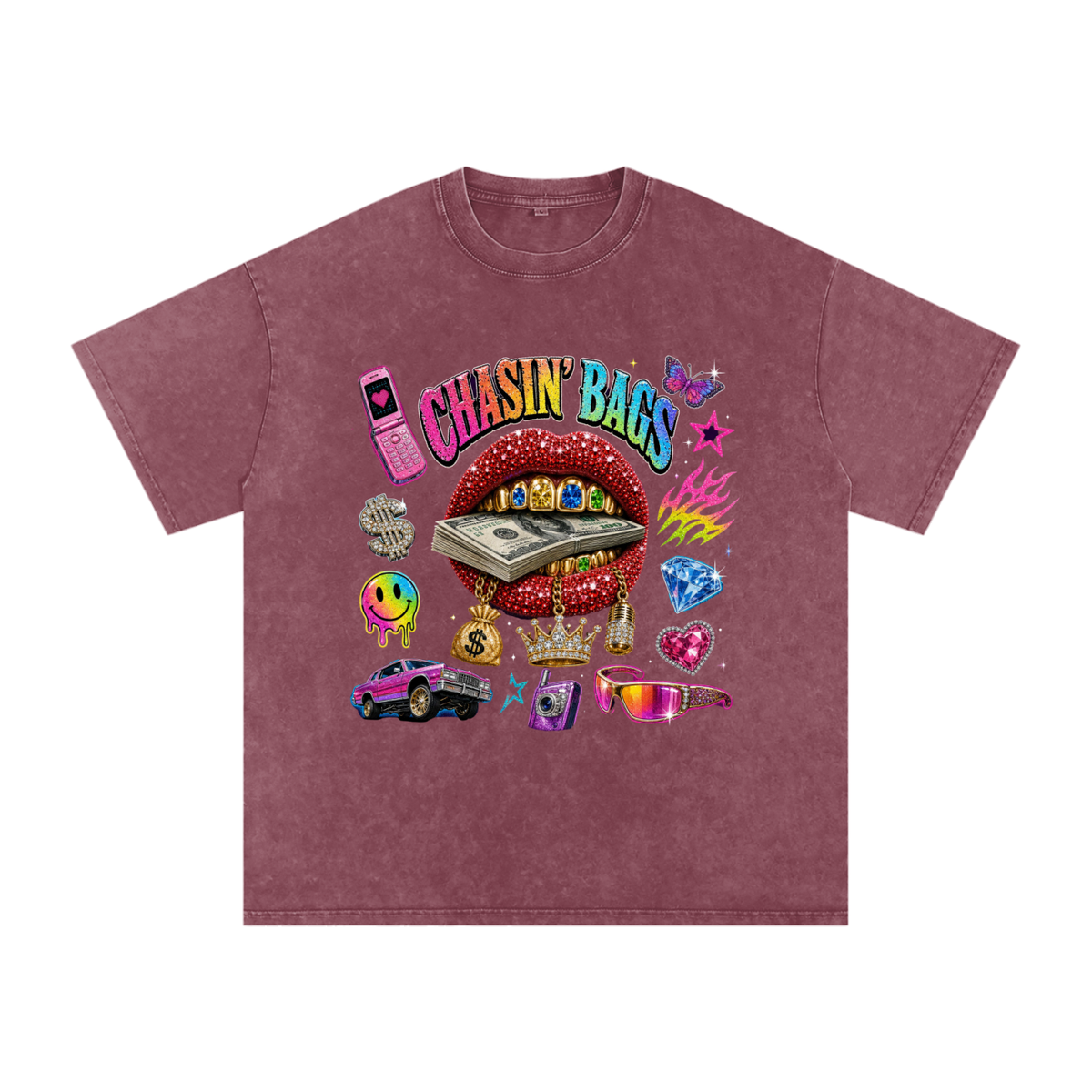 Snow Washed Oversized Cotton T-Shirt