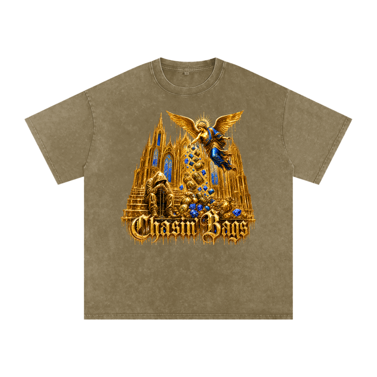 Snow Washed Oversized Cotton T-Shirt