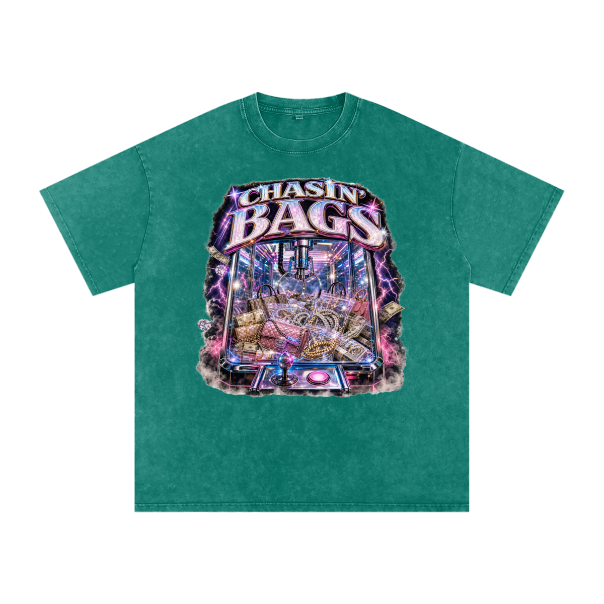 Snow Washed Oversized Cotton T-Shirt