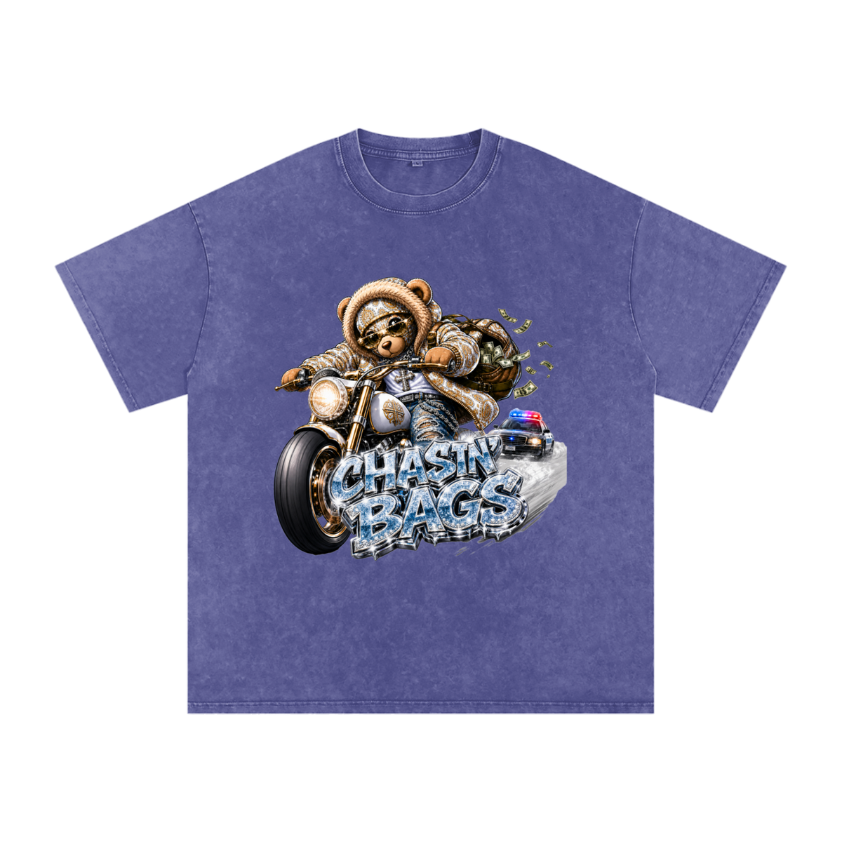 THE CHASE Snow Washed Oversized Cotton T-Shirt