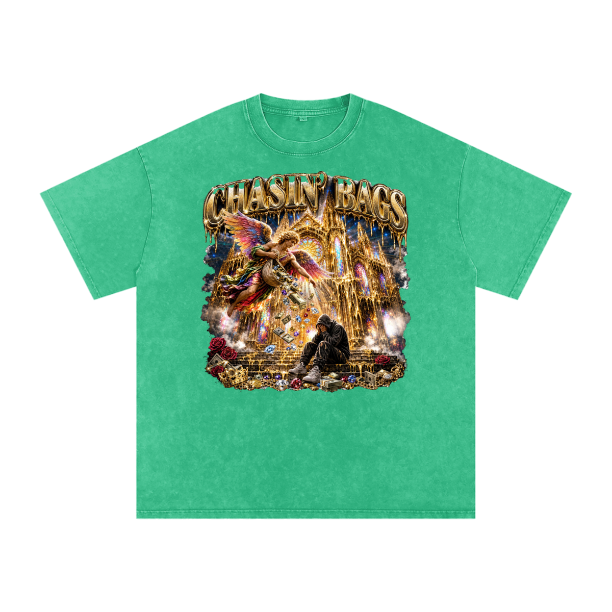 Snow Washed Oversized Cotton T-Shirt