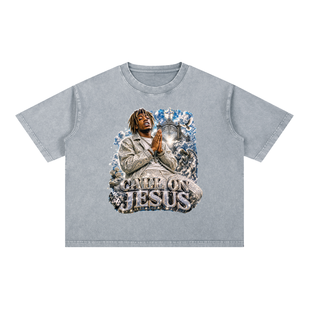 CALL ON Mineral Wash Boxy Cotton T-Shirt