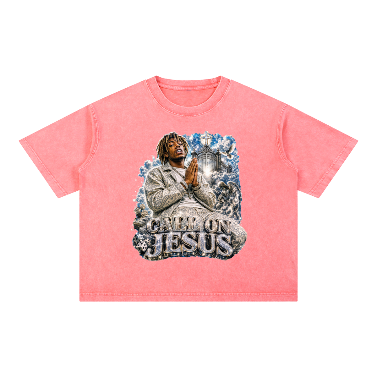 CALL ON Mineral Wash Boxy Cotton T-Shirt