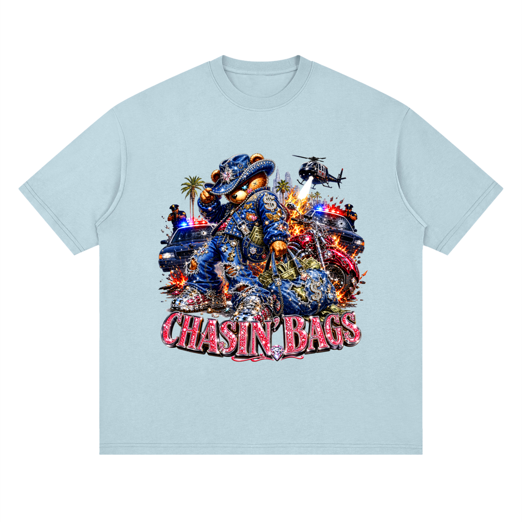 Chaotic cowboy beary Streetwear Loose Drop Shoulder T-Shirt