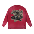 BEARY Sun Fade Distressed Ripped Crewneck sweater