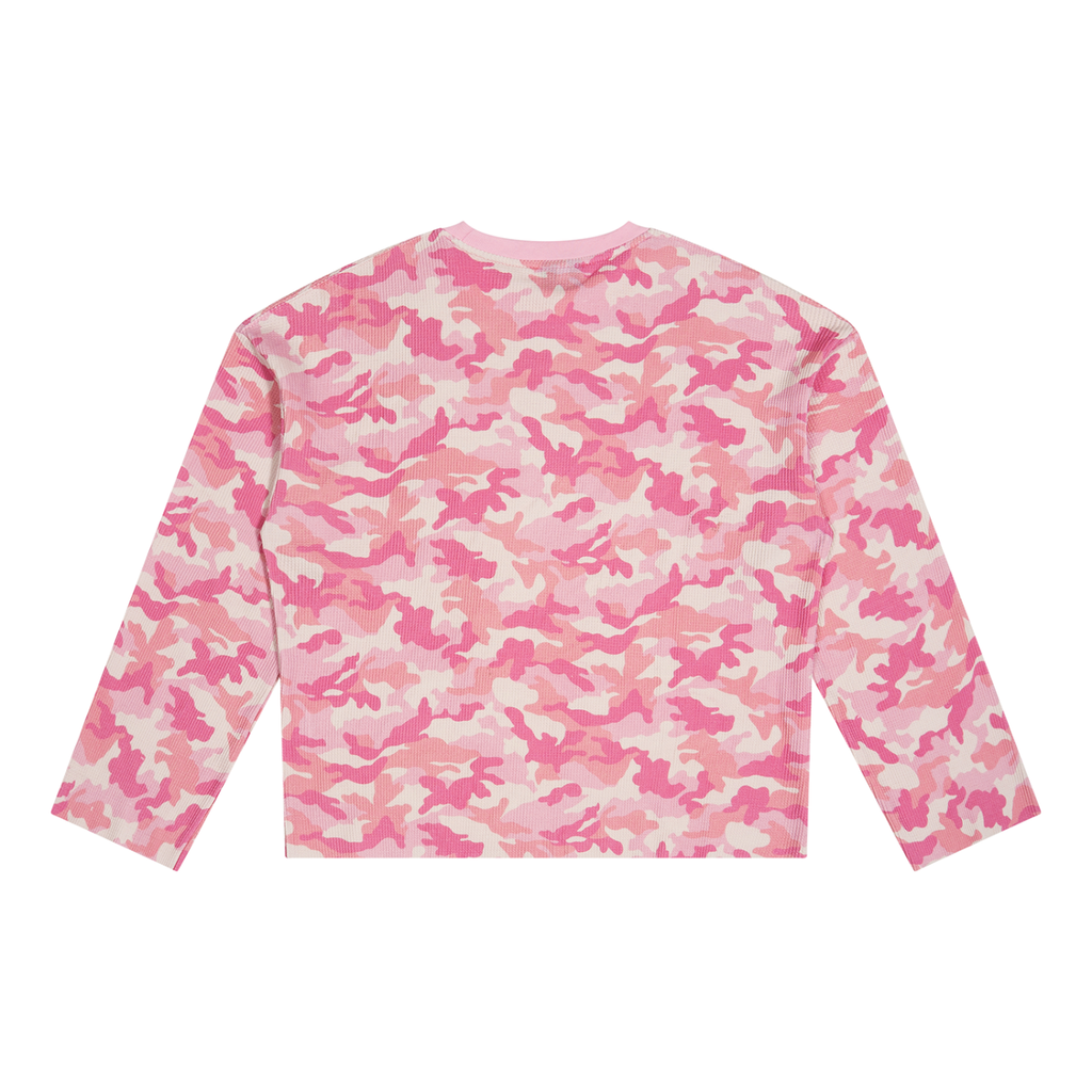 Beary Unisex Camo Waffle Raw Edge T-Shirt