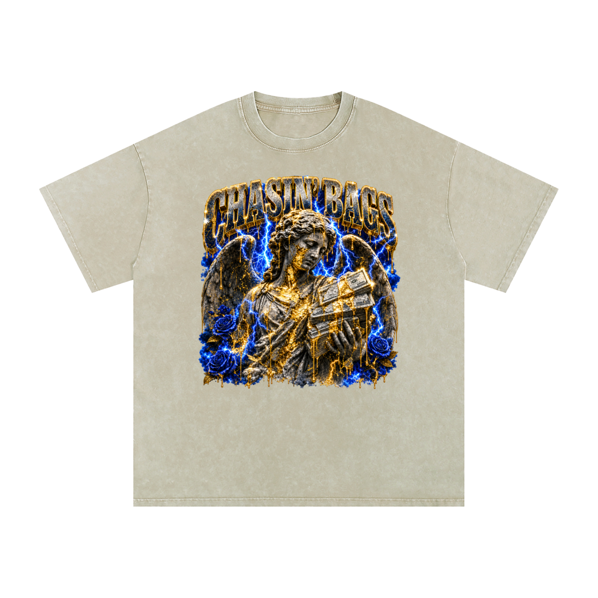 Snow Washed Oversized Cotton T-Shirt
