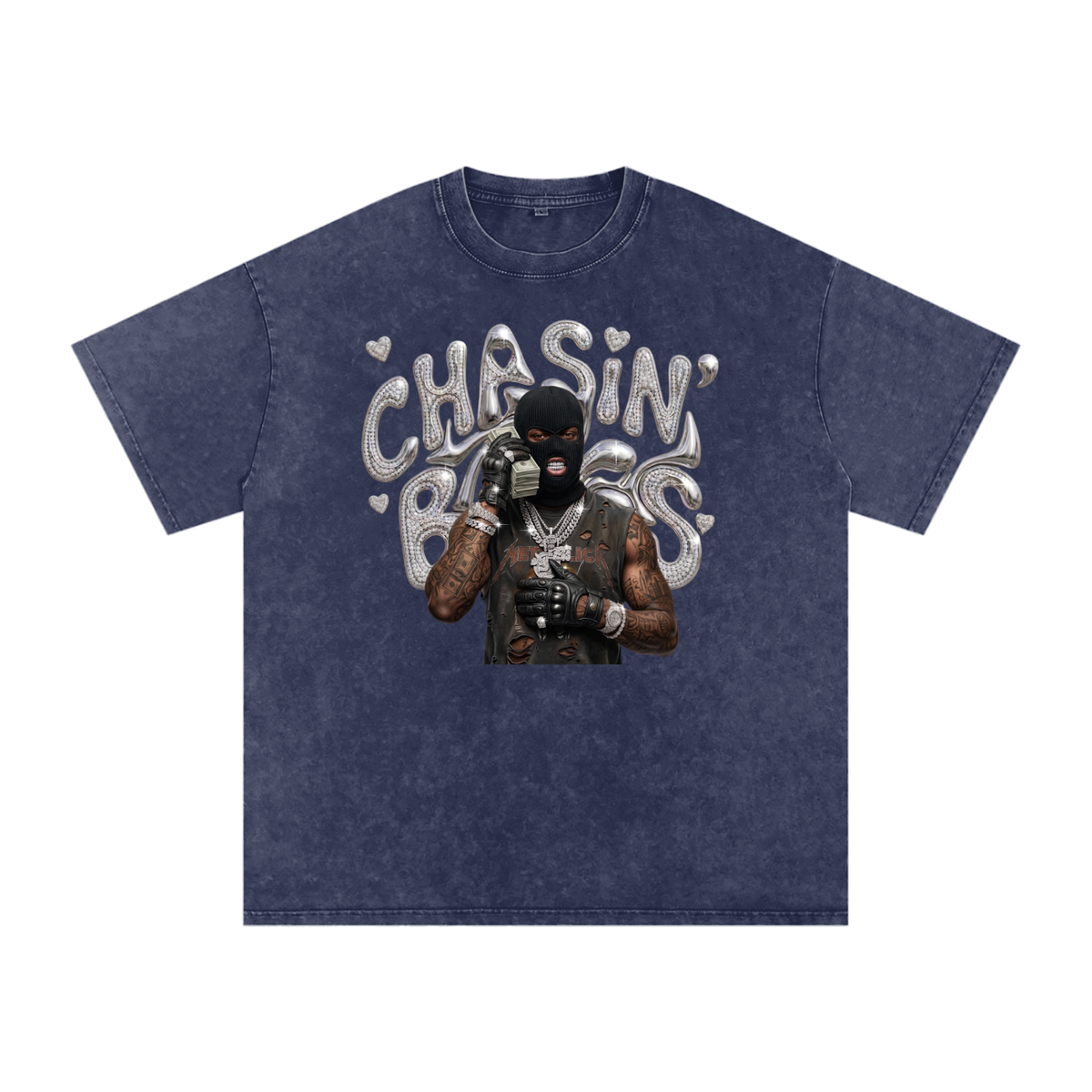Snow Washed Oversized Cotton T-Shirt