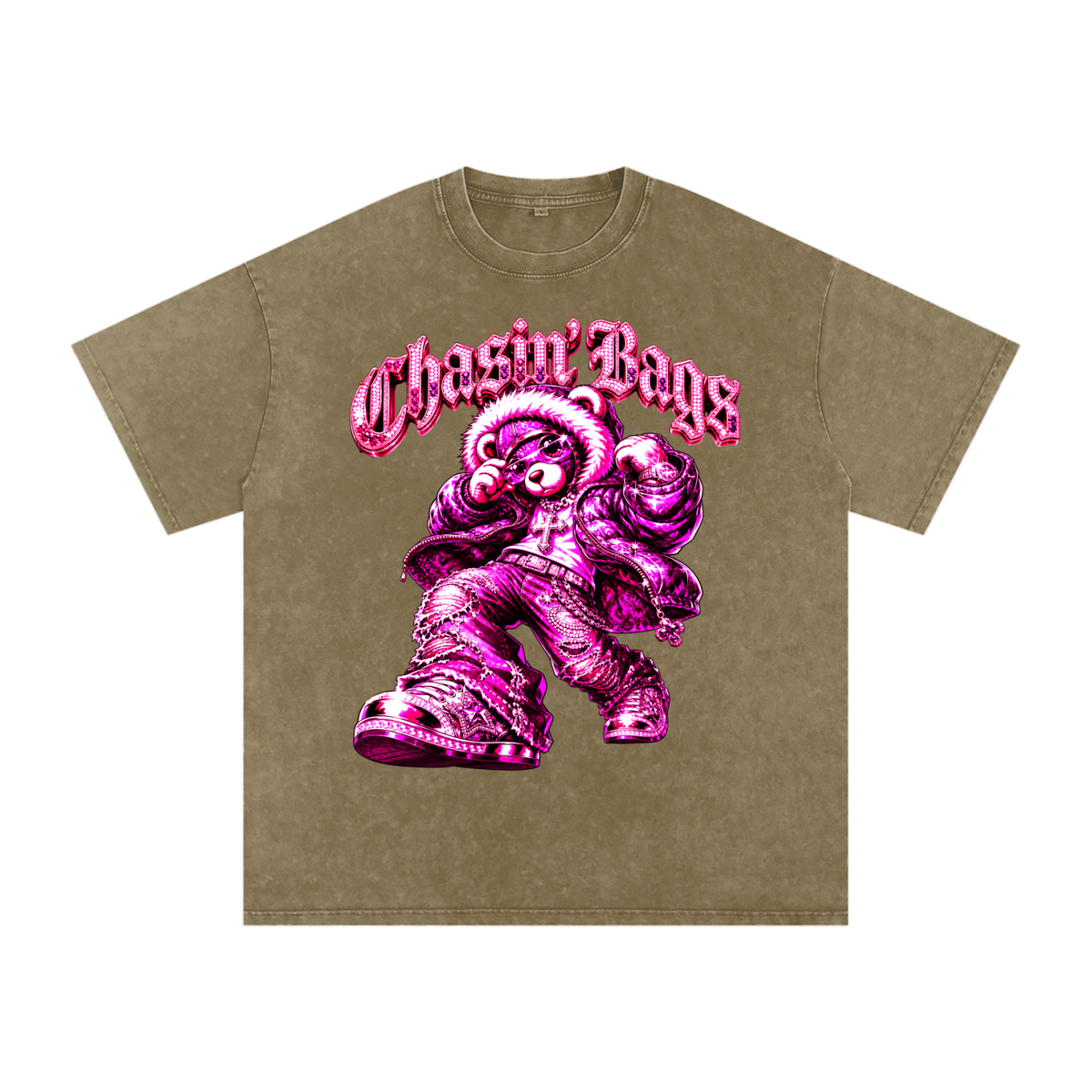 Snow Washed Oversized Cotton T-Shirt